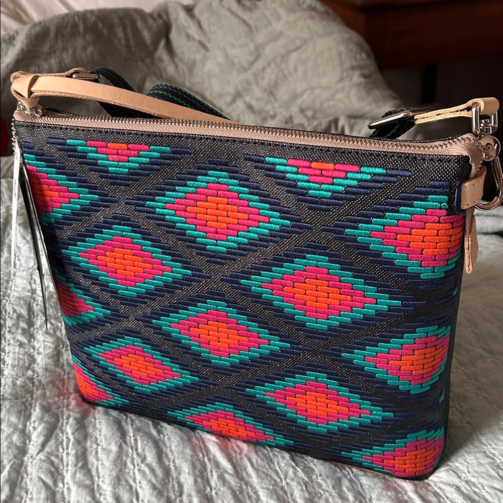 Consuela Rowan Vibrant Crossbody Bag with Diamond Pattern brand new with tags.